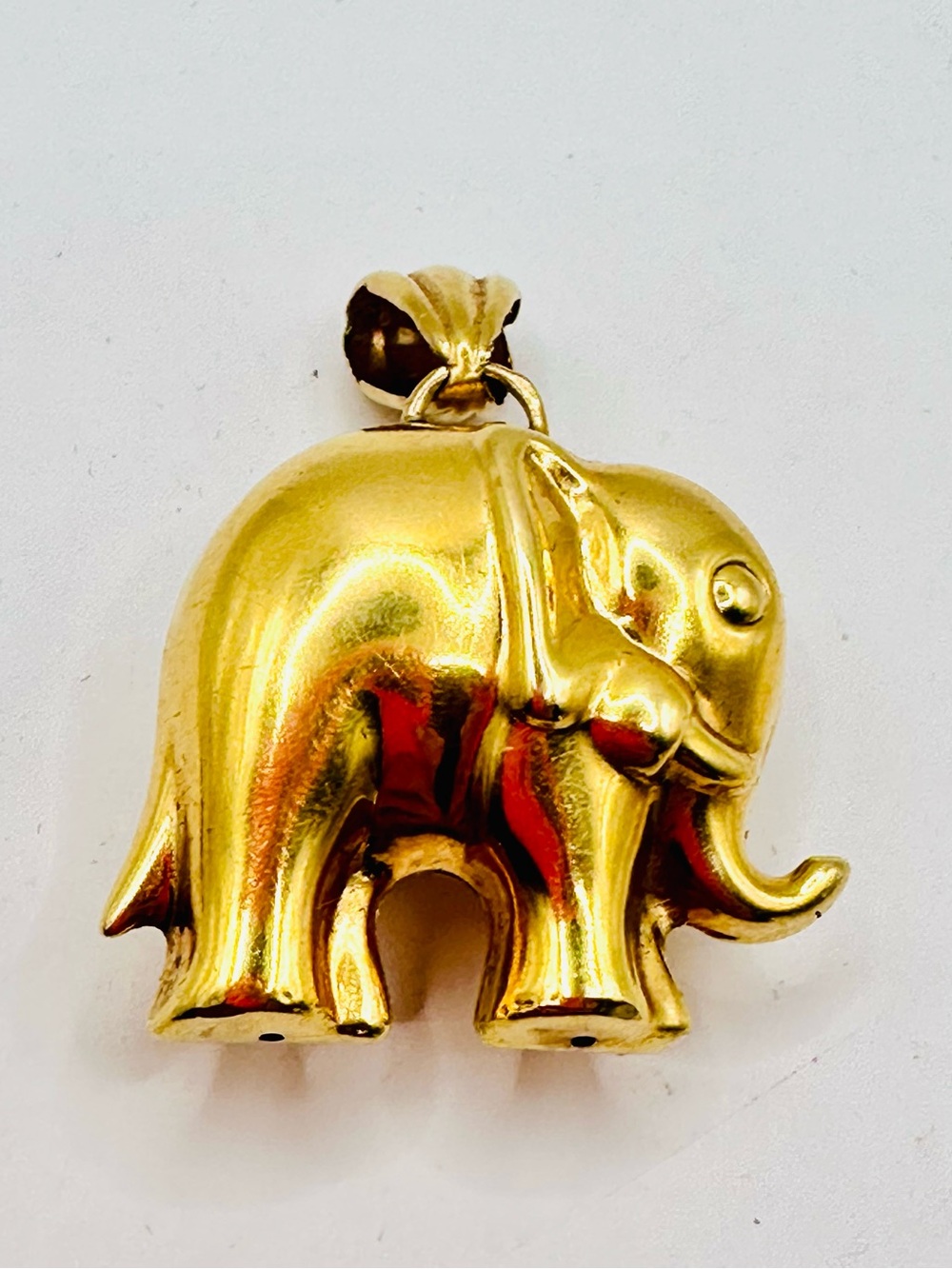 Vintage 18K Gold 750 Elephant Pendant Multicolor Gemstones 9.22g - Picture 8 of 9